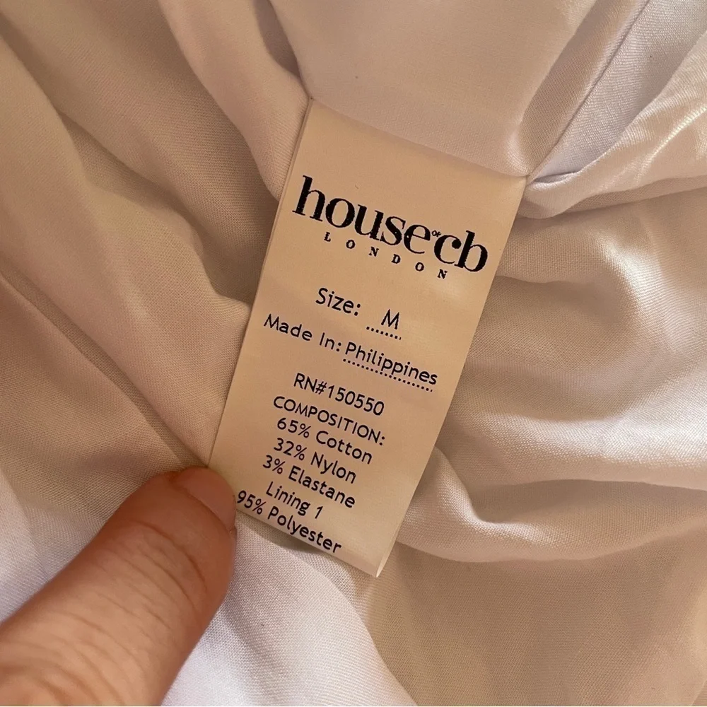 House of CB- Le Puff White Cotton Tulle Mini Dress Square Neck Romantic Size M